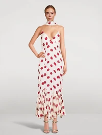 The Candita Slip Dress Lip Print