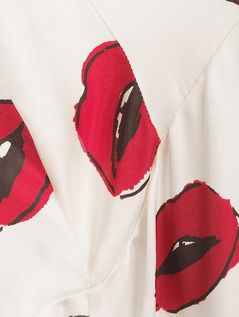 The Candita Slip Dress Lip Print