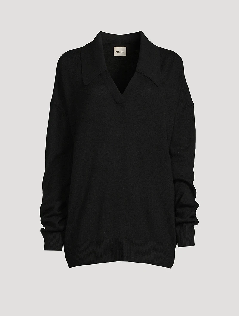 The Elsia Cashmere Polo Sweater