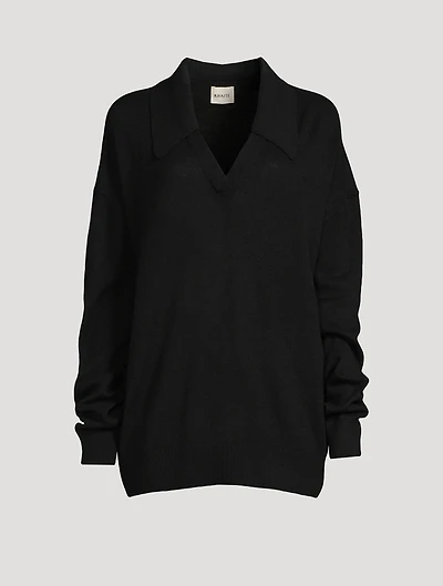 The Elsia Cashmere Polo Sweater