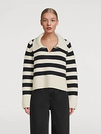The Franklin Stripe Jacquard Polo Sweater