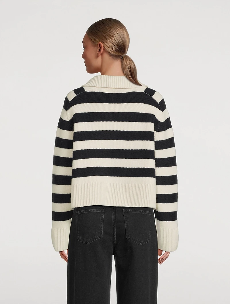The Franklin Stripe Jacquard Polo Sweater