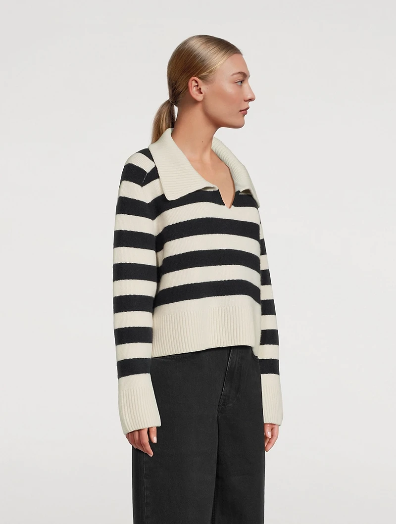 The Franklin Stripe Jacquard Polo Sweater