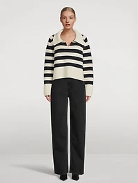 The Franklin Stripe Jacquard Polo Sweater