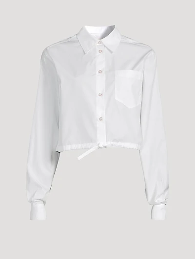 Cropped Poplin Drawstring Shirt