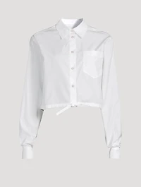 Cropped Poplin Drawstring Shirt