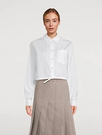 Cropped Poplin Drawstring Shirt