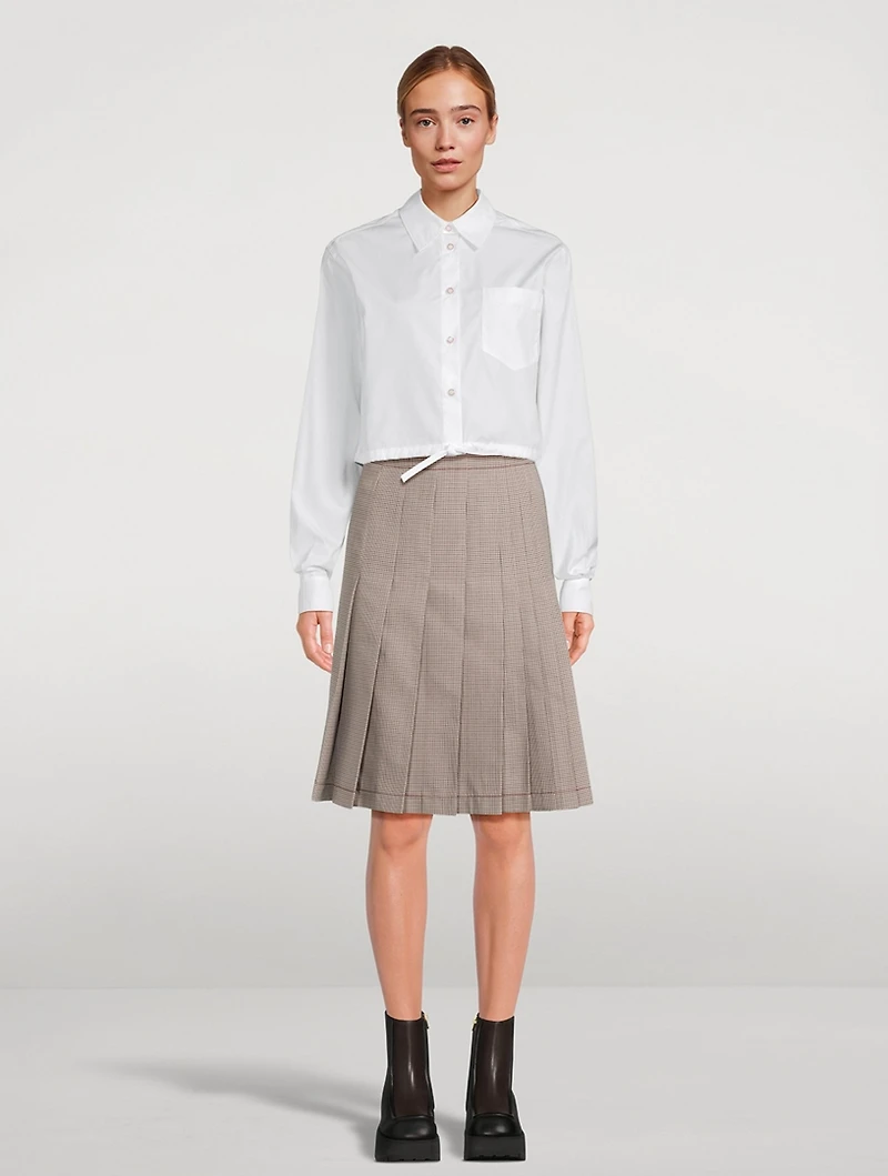 Cropped Poplin Drawstring Shirt