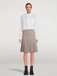 Cropped Poplin Drawstring Shirt