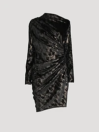 Adua Ruched Velvet Mini Dress