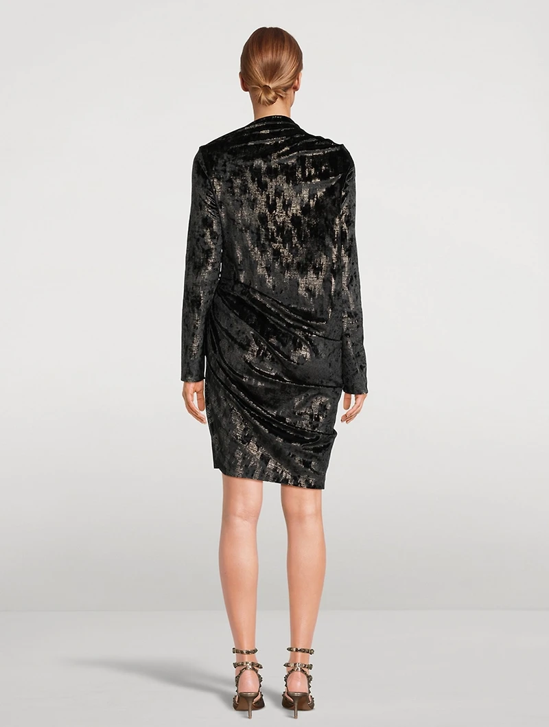 Adua Ruched Velvet Mini Dress