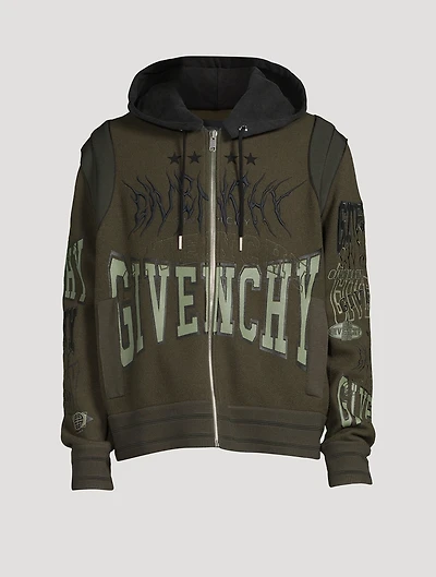 Wool Bomber Jacket With Hood