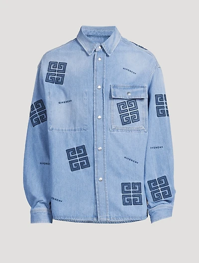 4G Embroidered Denim Shirt