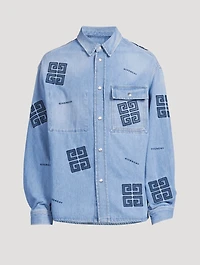 4G Embroidered Denim Shirt