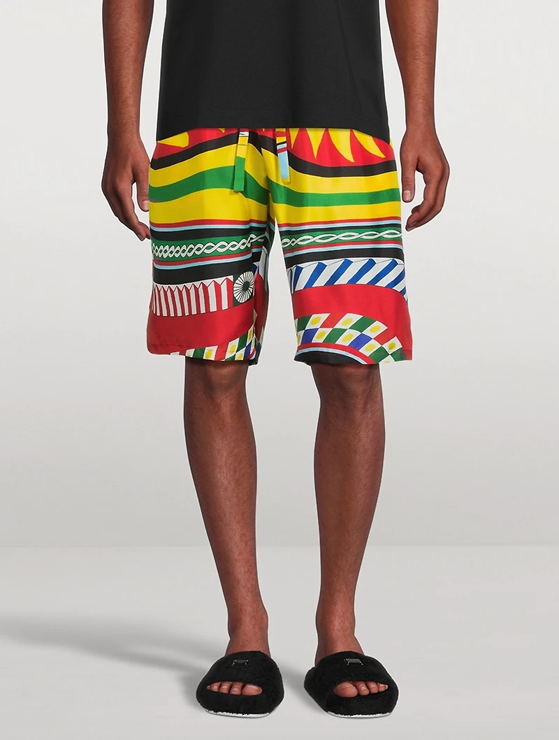 Silk Shorts Carretto Print