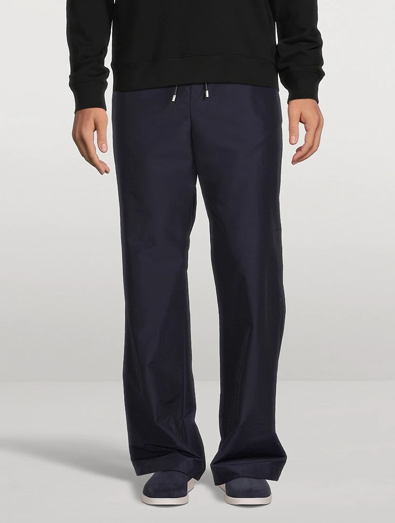 Wool-Blend Drawstring Pants