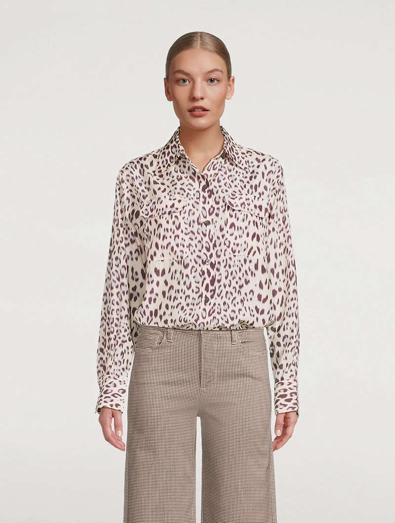 Cody Silk Shirt Leopard Print