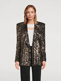 Sequin Double-Breasted Blazer