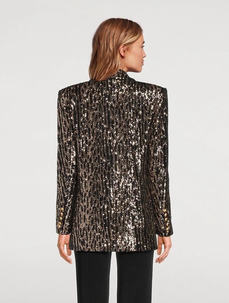 Sequin Double-Breasted Blazer