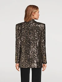 Sequin Double-Breasted Blazer