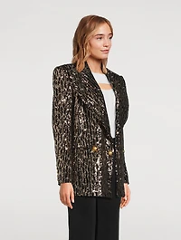 Sequin Double-Breasted Blazer