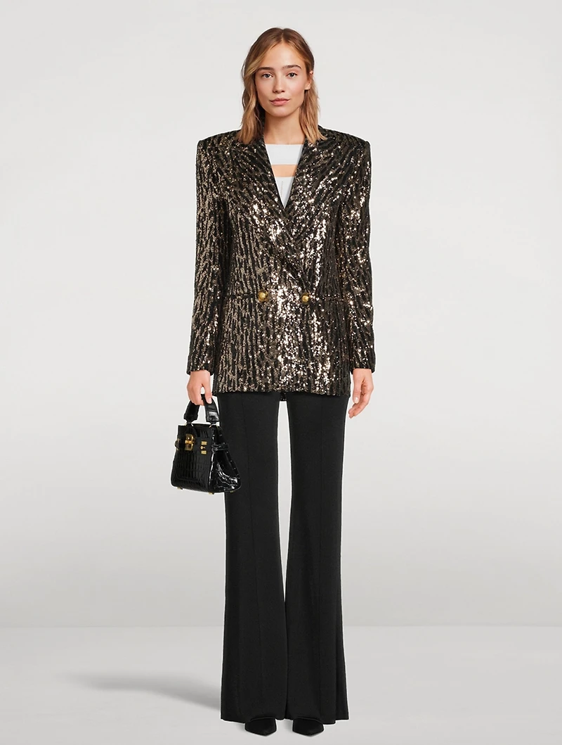 Sequin Double-Breasted Blazer