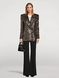 Sequin Double-Breasted Blazer