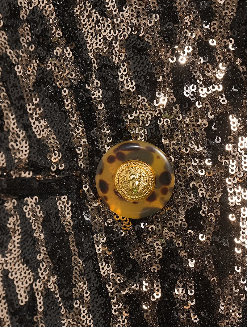 Sequin Double-Breasted Blazer