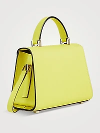 Micro Iside Leather Top Handle Bag