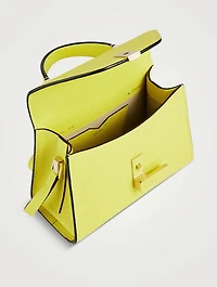 Micro Iside Leather Top Handle Bag