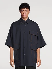 Tropical Wool Short-Sleeve Shirt