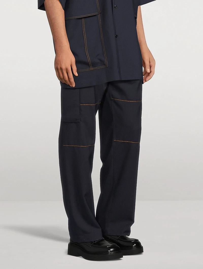 Tropical Wool Cargo Pants