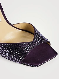 Saeda Glitter Sandals With Crystal Ankle Strap