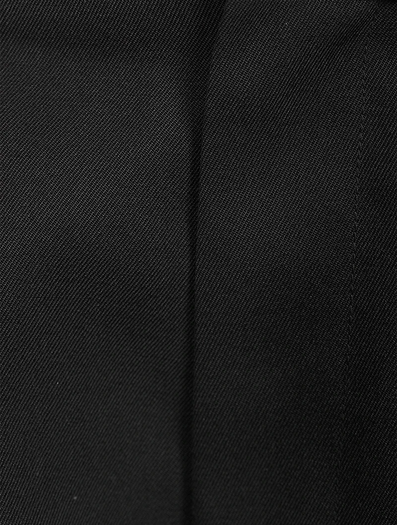 Wide-Leg Wool Trousers With Straps