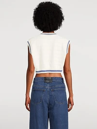 Cotton Cropped Sweater Vest
