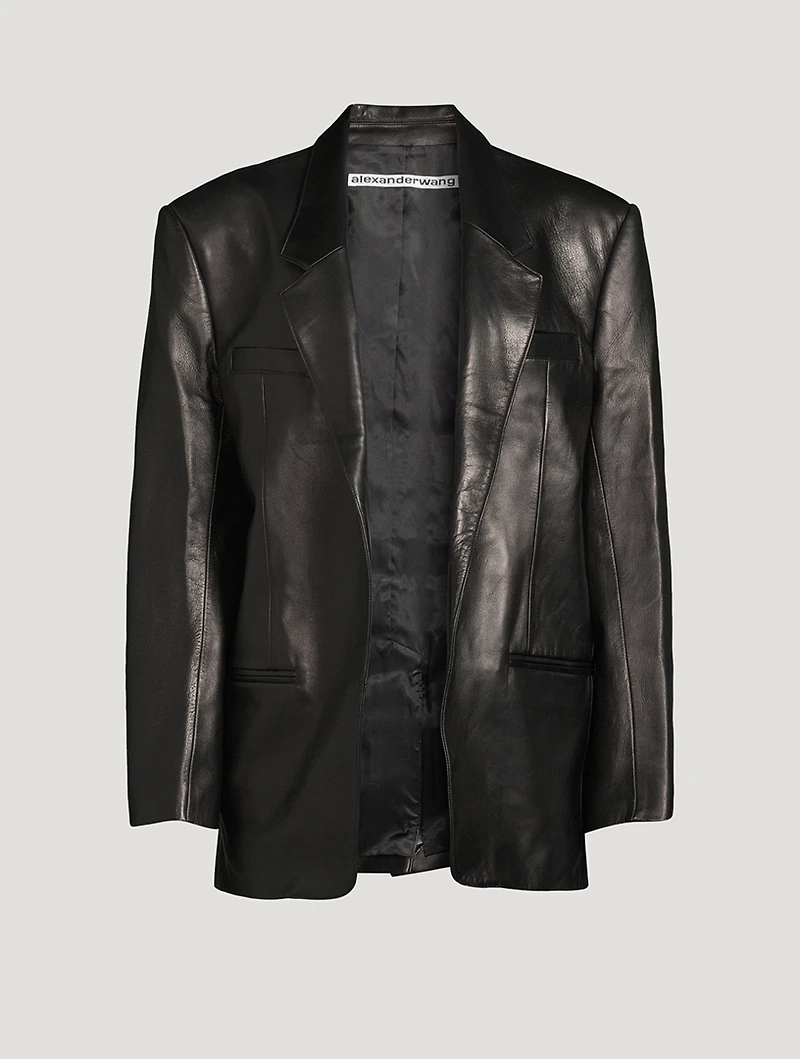 Boxy Leather Blazer