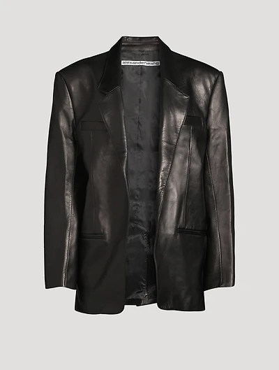 Boxy Leather Blazer