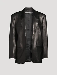 Boxy Leather Blazer