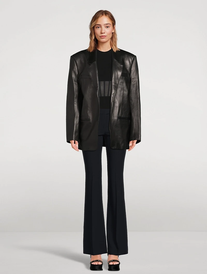 Boxy Leather Blazer