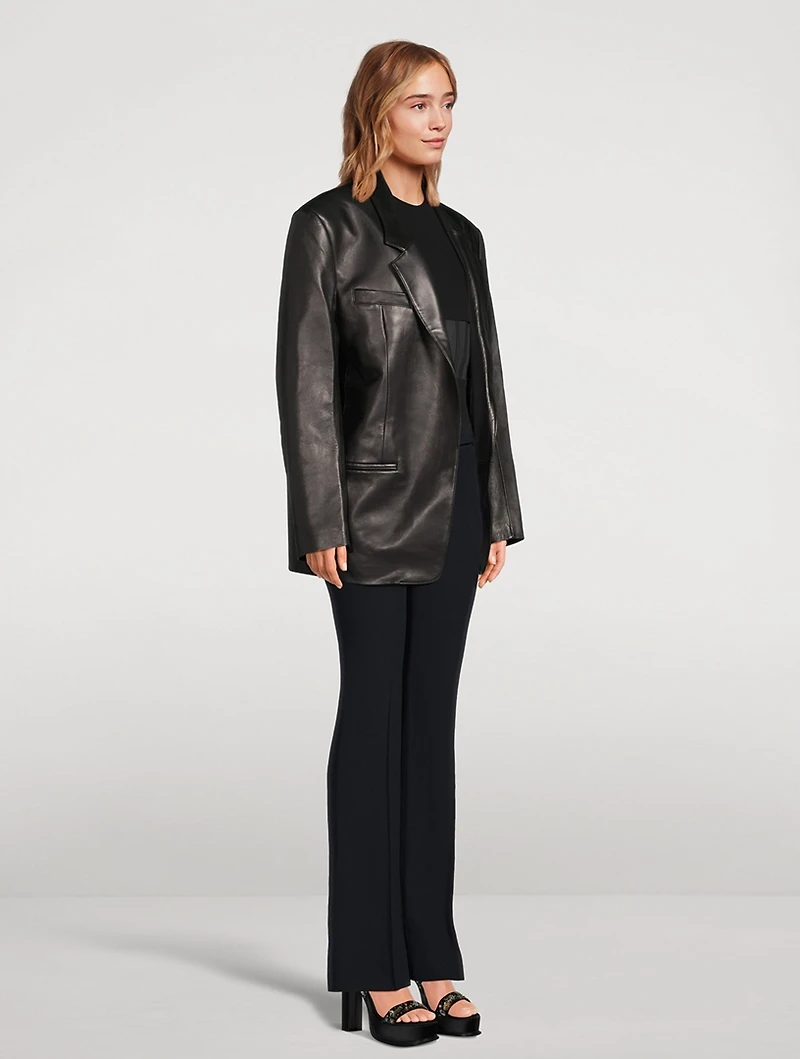 Boxy Leather Blazer
