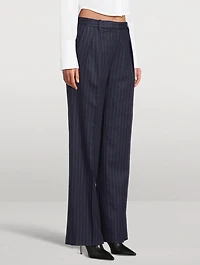 Amoya Wide-Leg Trousers Pinstripe Print