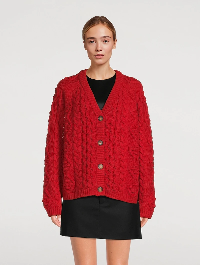Kuma Cable-Knit Wool And Cashmere Cardigan