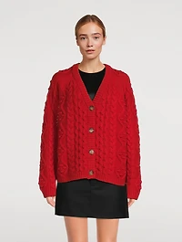 Kuma Cable-Knit Wool And Cashmere Cardigan