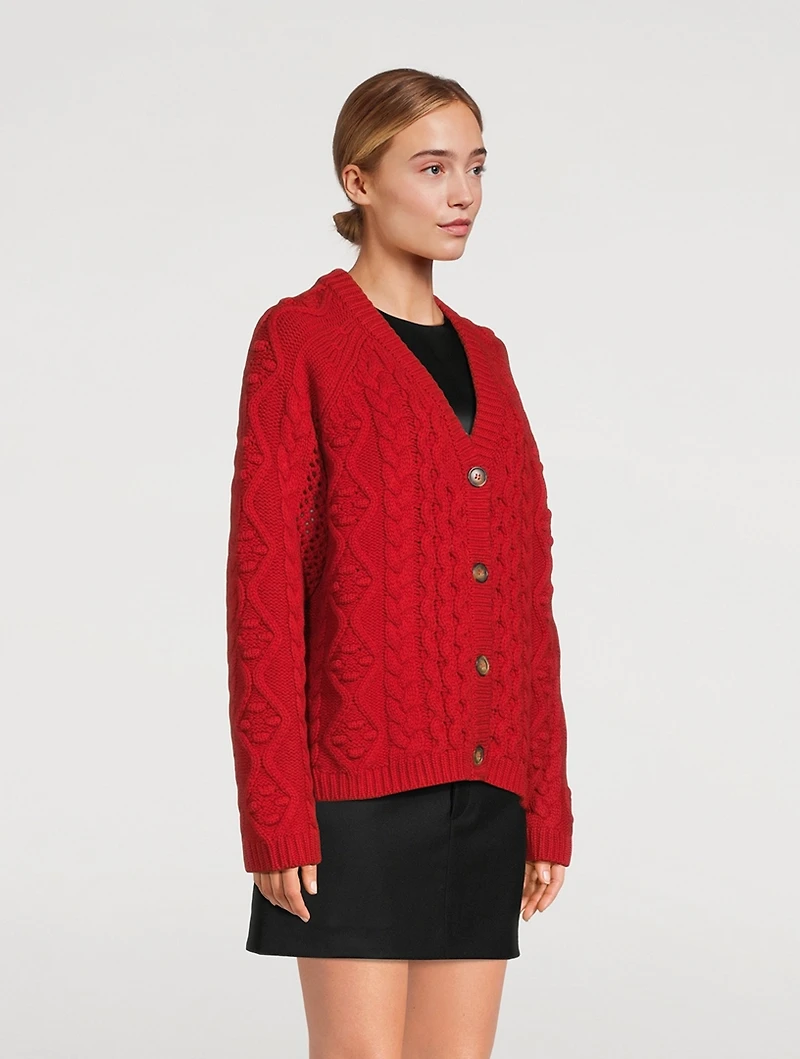 Kuma Cable-Knit Wool And Cashmere Cardigan