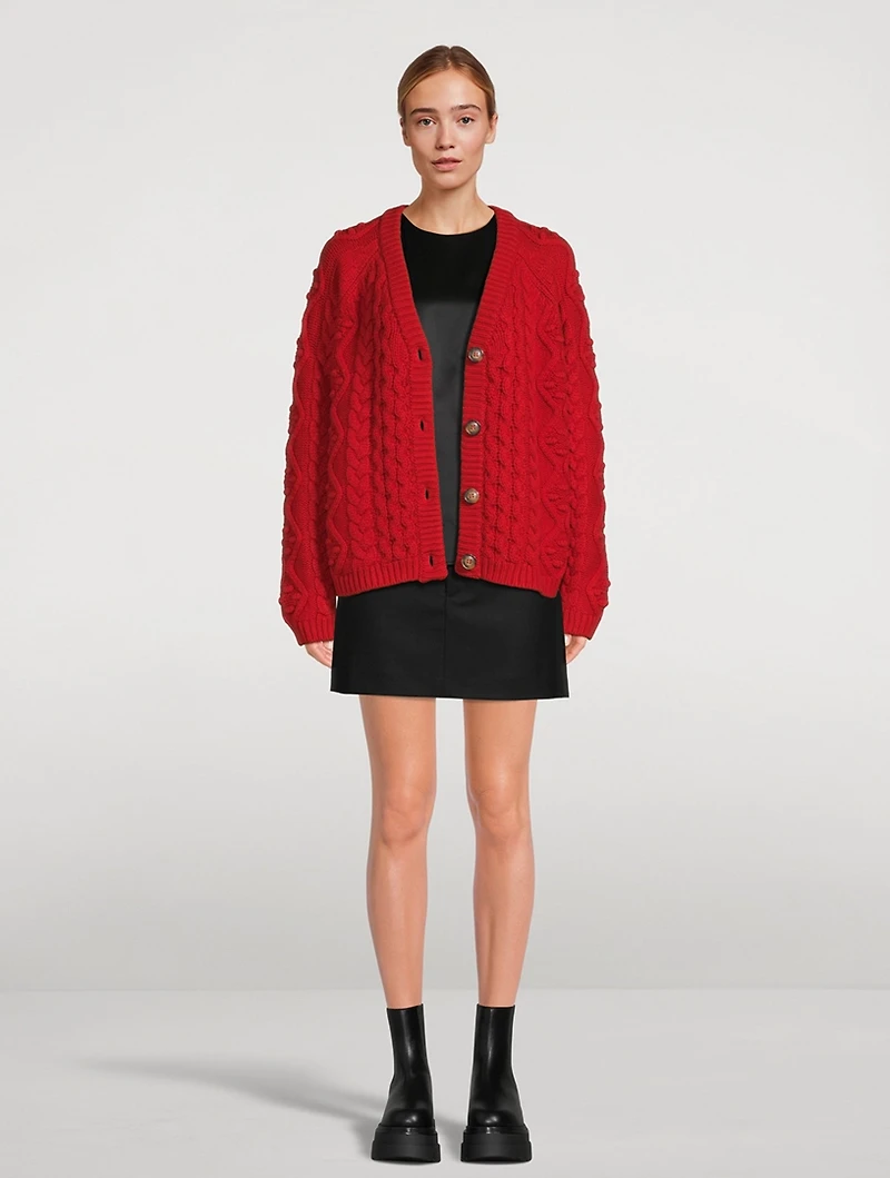 Kuma Cable-Knit Wool And Cashmere Cardigan