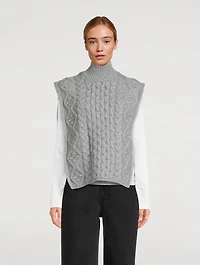 Liia Cable-Knit Wool And Cashmere Bib