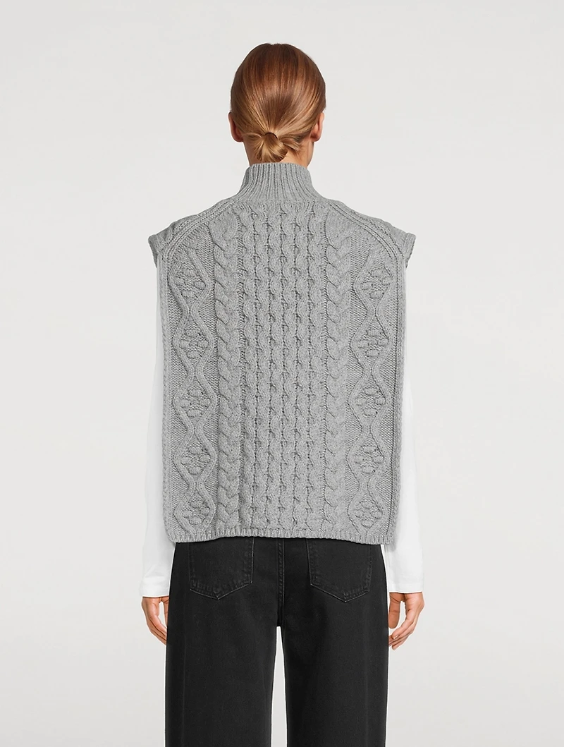 Liia Cable-Knit Wool And Cashmere Bib