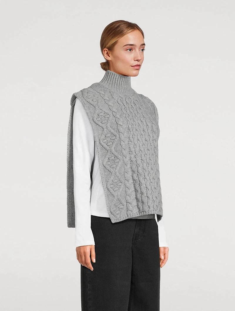 Liia Cable-Knit Wool And Cashmere Bib