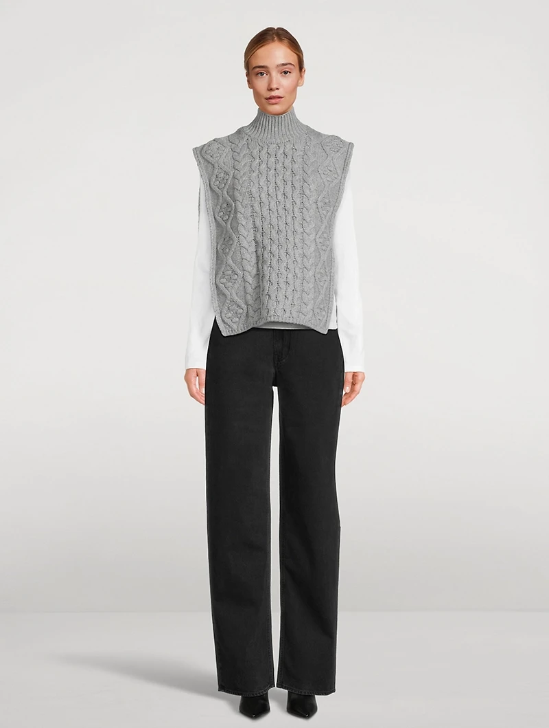 Liia Cable-Knit Wool And Cashmere Bib