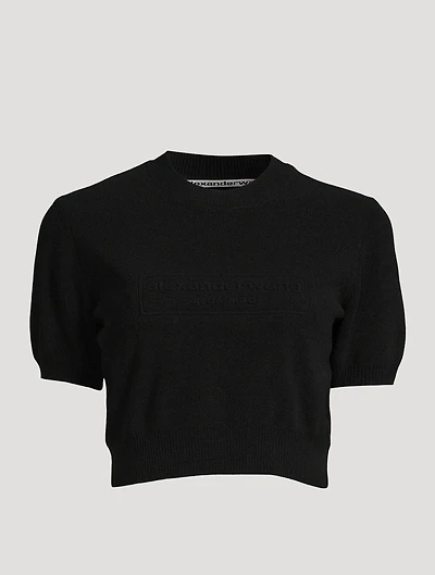 Ribbed Chenille Short-Sleeve Sweater